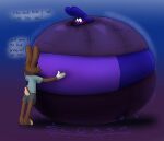 2021 3_toes 4_fingers anthro barefoot belly big_belly biped black_nose black_text blue_background blue_body blue_countershading blue_ears blue_fur blue_text blue_toes blue_tuft blueberry_inflation bodily_noises body_inflation bottomwear brown_body brown_ears brown_fur brown_tail buckteeth cheek_spots cheek_tuft clothed clothed_anthro clothed_female clothing compliment countershade_face countershade_tail countershading dialogue digital_drawing_(artwork) digital_media_(artwork) duo english_text eye_contact eyelashes facial_tuft feet female female_anthro female_focus fingers front_view fur gradient_background hyper hyper_inflation immobile inflation inflation_fetish lagomorph larger_anthro larger_female leporid liquid_inflation looking_at_another male male/female male_anthro mammal midriff morbidly_obese morbidly_obese_anthro morbidly_obese_female nicky_(thatoneaceguy) obese obese_anthro obese_female overweight overweight_anthro overweight_female pie_cut_eyes rabbit rear_view shirt shorts simple_background size_difference smaller_anthro smaller_male sound_effects spherical_inflation standing t-shirt tail talking_to_another talking_to_partner tan_body tan_countershading tanya_granger teeth text thatoneaceguy three-quarter_view tiptoes toeless_(marking) toes topwear tuft umlaut