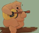 0ottotto0 2024 anthro bear belly big_belly biped black_nose brown_body brown_fur fur guitar hi_res kemono mammal musical_instrument overweight plucked_string_instrument question_mark sitting solo string_instrument