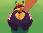 absurd_res all_fours anthro ass_up bent_over bulge butt clothing cosplay_pikachu_(costume) generation_1_pokemon hi_res high-angle_view kyomiqc male mammal nintendo overweight overweight_male pikachu pikachu_libre pokemon pokemon_(species) rear_view rodent slightly_chubby solo sportswear tight_clothing yellow_body