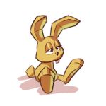 2024 advos anthro armless big_ears big_feet buckteeth feet lagomorph leporid male mammal mario_bros mips narrowed_eyes nintendo nude rabbit semi-anthro shadow simple_background sitting solo teeth white_background