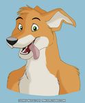  anthro canine dog green_eyes greyhound kwikdog male mammal open_mouth solo tongue tongue_out 