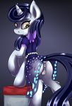  2016 absurd_res animal_genitalia animal_pussy anus blue_hair butt clothed clothing cutie_mark dock equine equine_pussy female friendship_is_magic fur hair hi_res hooves horn long_hair mammal moonlight_raven_(mlp) my_little_pony pussy solo teta translucent transparent_clothing unicorn 
