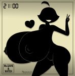 absurd_res big_breasts big_butt breasts bubble_butt butt curvy_figure digital_drawing_(artwork) digital_media_(artwork) eyeless female female_focus game_and_watch genitals gesture hair hi_res hourglass_figure huge_breasts huge_butt humanoid hyper hyper_breasts long_hair ms._game_and_watch nintendo nipples nirriti not_furry nude nude_female pussy smile solo thick_thighs v_sign voluptuous wide_hips