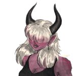 2023 alpha_channel big_breasts breasts bust_portrait clothed clothing demon digital_media_(artwork) digital_painting_(artwork) ear_piercing facial_piercing female foxyvixen417 hair hair_over_eye hi_res horn horned_humanoid humanoid imp mammal mevinid_(anonymousfriend) nose_piercing nose_ring not_furry one_eye_obstructed piercing portrait ring_piercing simple_background slightly_chubby slightly_chubby_female smile transparent_background