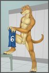  anthro balls canine dog green_eyes greyhound kwikdog male mammal nude penis solo standing tojo_the_thief 