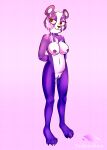 2023 anthro bear big_breasts bodily_fluids breasts cum cum_on_face female full-length_portrait genital_fluids genitals giant_panda hands_behind_back hasbro hi_res littlest_pet_shop mammal nipples nude penny_ling portrait pussy solo standing turkenshtane228 uncensored