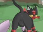  anatomically_correct anus backsack balls barbed_penis big_balls butt butt_shot erection feral forest hi_res impending_sex litten looking_back nintendo outside pawn penis pok&eacute;mon precum presenting presenting_hindquarters tree video_games 