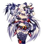  animal_ears breasts cat_ears cat_tail character_request finger_to_face highres holding large_breasts long_hair mamuru official_art one_eye_closed paw_print robot_ears silver_eyes silver_hair skirt smile solo tail thighhighs transparent_background uchi_no_hime-sama_ga_ichiban_kawaii 