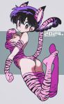  1girl animal_print ass dated hair_between_eyes ranma-chan ranma_1/2 sasaki_tomomi solo tail tiger_print tiger_tail twitter_username 