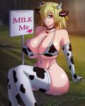  animal_print ass bell bikini breasts cow_print hellsing horns huge_breasts non-web_source seras_victoria sign swimsuit 