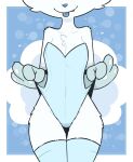  4_fingers absurd_res alolan_form alolan_vulpix anthro blep breasts chest_tuft cleavage clothed clothing clothing_pull crotch_lines cute_fangs eclair_(theartmanor) female fingers flirting flirting_with_viewer fluffy fluffy_tail footwear freckles fur generation_7_pokemon hi_res legwear leotard leotard_pull nintendo pawpads pear-shaped_figure pokemon pokemon_(species) regional_form_(pokemon) small_breasts smile snaggle_tooth socks solo strapless_leotard tail theartmanor thigh_gap thigh_highs thigh_socks tongue tongue_out tuft white_body white_fur wide_hips 