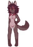 agoiika anthro breasts brown_body brown_fur canid canine digital_media_(artwork) ear_piercing ear_ring female fluffy fluffy_tail fox freckles fur genitals hair hands_on_hips highlights_(coloring) inner_ear_fluff mammal markings nipples piercing pink_hair pink_nipples purple_hair pussy ring_piercing sketch solo solo_focus spots spotted_body spotted_fur standing striped_body striped_fur stripes tail tuft vixen_(agoiika)