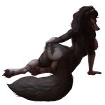 1:1 alpha_channel anthro big_butt blizzard_entertainment breasts butt canid female hi_res looking_at_viewer looking_back looking_back_at_viewer mammal microsoft nude rear_view solo tail thick_thighs walerinaa warcraft were werecanid wide_hips worgen xbox_game_studios