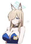  ? ?? animal_ears blonde_hair blue_archive blue_eyes blue_halo collar dog_ears extra_ears gunpuu halo kanna_(blue_archive) notched_ear playboy_bunny spiked_collar spikes 