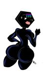 big_butt black_body breasts butt cartoon_network curvy_figure female hair hexagon_lady hi_res humanoid lips looking_back multicolored_hair side_boob side_view smile solo the_amazing_world_of_gumball thick_lips thick_thighs voluptuous