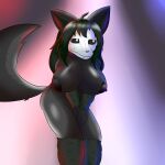 absurd_res anthro big_breasts black_body bone breasts canid canine female hair hi_res long_hair mal0 malo mammal nameigo nipples scp-1471 scp-1471-a scp_foundation skull skull_head solo tail