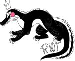 2017 alligator alligatorid alpha_channel ambiguous_gender black_body black_scales black_text character_name claws crocodilian digital_drawing_(artwork) digital_media_(artwork) english_text feral flat_colors floating_crown full-length_portrait handwritten_text jaspering portrait reptile scales scalie sharp_teeth simple_background snout solo teeth text transparent_background white_body white_claws white_scales