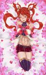  1girl alternate_costume alternate_hair_color breasts jinx_(league_of_legends) league_of_legends magical_girl short_shorts shorts smile solo star_guardian_jinx thighhighs twintails 