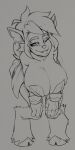 absurd_res activision anthro big_breasts breasts cleavage clothed clothing elora faun female hi_res leaf leaning leaning_forward one_eye_closed reliusmax sketch solo spyro_the_dragon wink