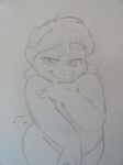  anthro hair jpp looking_at_viewer mammal nude pig porcine slightly_chubby sylvia traditional_media_(artwork) 
