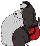 bear belly belly_overhang clothed clothing galvinwolf male mammal moobs obese overweight topless 