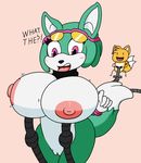  2016 air_pump anthro archie_comics areola big_breasts blush breast_expansion breasts canine clothing digital_media_(artwork) eyewear female fennec fox fur gloves goggles growth huge_breasts inflation mammal miles_prower mobian_(species) mr.under nipples nude open_mouth pussy simple_background sonar_the_fennec sonic_(series) sunglasses transformation video_games 