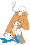  animated_skeleton blush bone cigarette clothed clothed_sex clothing fellatio incest male male/male not_furry oral papyrus_(undertale) penis sans_(undertale) sex simple_background skeleton smoking tongue tongue_out undead underswap undertale unknown_artist video_games white_background 