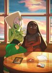  breasts cartoon_network connie_maheswaran d-rock eyes_closed female hi_res human humanoid mammal nipples peridot_(steven_universe) steven_universe young 