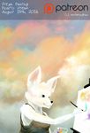  canine canvas clothed clothing featherandfaun fox fur mammal paintbrush painting smile white_fur 