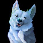  alpha_channel black_eyes black_nose canine dew_dragon dog fluffy fur good_boy male mammal open_mouth simple_background tongue transparent_background whiskers white_fur 