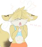  ambiguous_gender ankh backsash black_nose canine digital_media_(artwork) fennec fox hair invalid_tag iradium_piros mammal midriff multi_nipple multicolored_hair nipples open_mouth two_tone_hair 