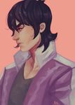  aleksxp artist_name black_eyes black_hair highres hyakujuu-ou_golion jacket keith_(voltron) male_focus profile realistic signature solo voltron:_legendary_defender 