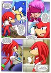  anthro bbmbbf female hedgehog male mammal mobius_unleashed palcomix phone sonia_the_hedgehog sonic_(series) 