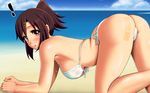  ass bikini bouhatei_tetora cleavage joshiraku kimuti-g swimsuits tattoo thong wet 