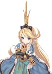  artist_name blonde_hair blue_eyes charlotta_fenia crossed_arms crown gauntlets granblue_fantasy haruato harvin highres long_hair looking_at_viewer pointy_ears simple_background solo white_background 