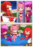  amy_rose anthro bbmbbf clothing female hedgehog male mammal mobius_unleashed palcomix sonic_(series) swimsuit 