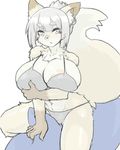  abs anthro big_breasts bra breasts canine clothed clothing female fox hibiki2 huge_breasts kemono mammal nipples skimpy underwear wide_hips 