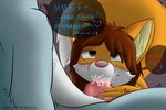  &lt;3 animal_genitalia animal_penis anthro canine canine_penis cum cum_in_mout cute fellatio female fox fur light_blue_fur luci male mammal oral orange_fur penis serge sergefoxpaws sex sucking 