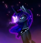  2016 arthropod blue_hair butterfly crown equine female feral friendship_is_magic fur hair horn inner_ear_fluff insect magnaluna mammal my_little_pony princess_luna_(mlp) smile solo winged_unicorn wings 
