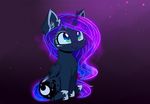  2016 cute cutie_mark equine female feral friendship_is_magic fur hair horn looking_up magnaluna mammal my_little_pony princess_luna_(mlp) sitting smile solo winged_unicorn wings 