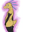  2015 alien butt colored colored_sketch cute fan_character girly green_eyes halo_(series) kig-yar kiggy looking_at_viewer male mostly_nude portrait scales scalie scarneck side_view simple_background snout solo standing three-quarter_portrait video_games white_background yellow_scales 