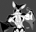  2016 abs armpits bat biceps bloody_roar breasts clothed clothing female flexing jenny_(bloody_roar) jenny_the_bat lecepev mammal muscular muscular_female navel pose skimpy small_breasts smile wings 