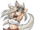  animal animal_ears breasts cat_ears cleavage fox fox_ears fox_tail highres large_breasts lily_the_mechanic long_hair looking_at_viewer pixeycube1987 smile solo tail 