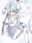  ahoge axe battle_axe blancpig_yryr blue_hair highres looking_at_viewer neptune_(series) power_symbol red_eyes short_hair_with_long_locks sidelocks solo symbol-shaped_pupils weapon white_heart 