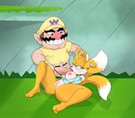  anthro ball_fondling balls big_breasts breasts canine clothed clothing collar crossgender crossover davecartoons_(artist) eyewear facial_hair fellatio female fondling fox glasses human leash male male/female mammal mario_bros miles_prower mustache nintendo nipples open_shirt oral pussy sex sonic_(series) sonic_the_hedgehog_(series) spread_legs spreading titfuck video_games wario 