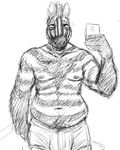  2016 5_fingers anthro beard black_and_white clothing collarbone digital_drawing_(artwork) digital_media_(artwork) equine eyebrows facial_hair front_view fur half-closed_eyes hi_res hladilnik holding_object humanoid_hands love_handles male mammal monochrome mostly_nude navel nipples phone portrait selfie simple_background sketch slightly_chubby solo standing striped_fur stripes three-quarter_portrait underwear white_background zebra zebra_dad_(hladilnik) 