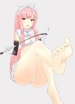  :d ass barefoot breasts cleavage crown fate/grand_order fate_(series) feet foreshortening gloves highres holding_whip kesoshirou long_hair looking_at_viewer medb_(fate)_(all) medb_(fate/grand_order) open_mouth pink_eyes pink_hair pov_feet riding_crop skirt small_breasts smile soles solo toes whip white_gloves 
