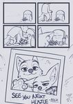  alcohol alec8ter anthro beverage canine clothed clothing comic dialogue disney english_text finnick flower food fox funeral grave looking_at_viewer male mammal mistermead monochrome nick_wilde pawpsicle photo plant popsicle text zootopia 