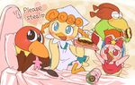  avian bed bird blush female group kurin_(character) kyoro_chan kyoro_chan_(series) mascara_(character) tako_boll young 