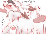  anthro blush cum cumshot ejaculation erection japanese_text king_kazma lagomorph male mammal nude orgasm orgasm_face penis rabbit summer_wars text uncensored 